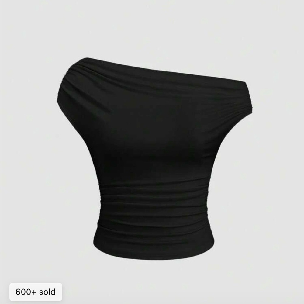 SHEIN Black Off-Shoulder Crop Top